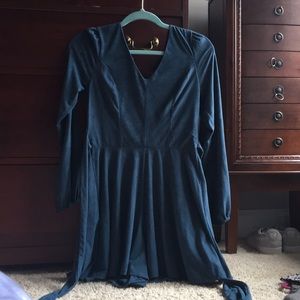 Blue velvet romper